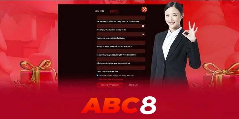 Cung cấp đầy đủ dữ liệu theo yêu cầu khi thực hiện đăng ký ABC8